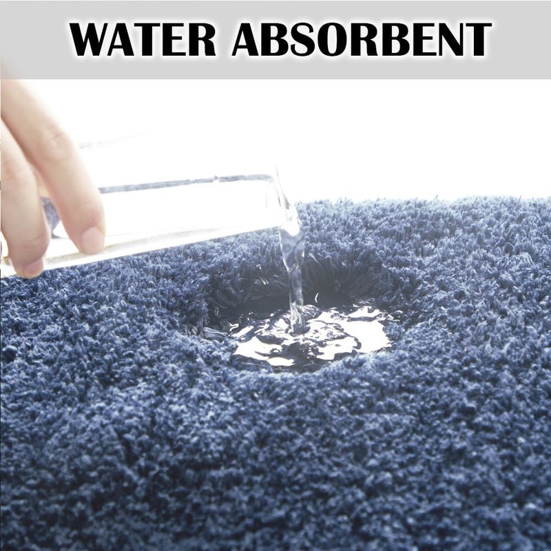 Suchtale Large Bathroom Rug Extra Soft and Absorbent Shaggy Bathroom Mat (24 x 60, Blue) Machine Washable Microfiber Bath Mat, Non Slip Bath Mat, Luxury Bath Floor Mats Rubber Back - Image 5